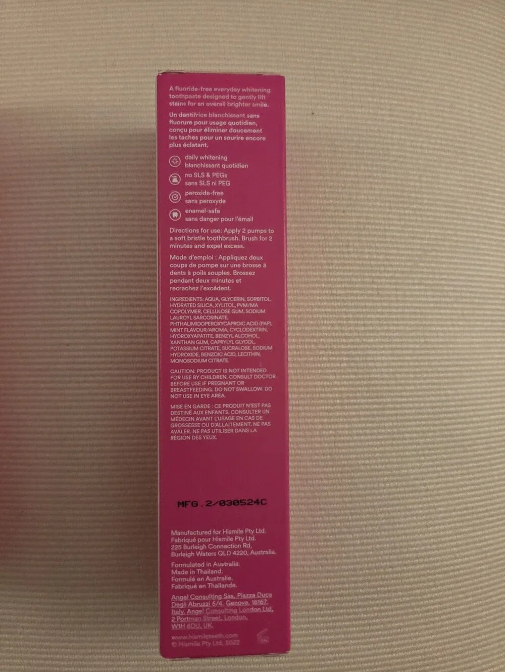 PAP+ HiSmile Whitening Toothpaste – 3-Tubes, 2.2 oz Each